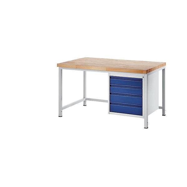 Werkbank Gestellbauweise 4 Schubladen Größe L Tiefe 900 mm Breite 1500 mm. Rau GmbH 11296449