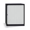 Euro-Rollladenschrank Breite 800 mm 2 Fachböden tiefschwarz / lichtgrau. BISLEY 113356 49