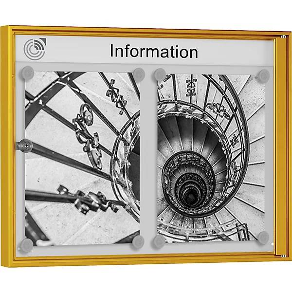 Schaukasten für innen für Format 2 x 1 DIN A4 Rahmen gelb. Schaar-Design 11416749-2