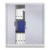 Rollladenschrank mit Horizontal-Jalousie HxBxT 1345 x 1200 x 420 mm 3 Fachböden 35 Ordnerhöhen weißaluminium.