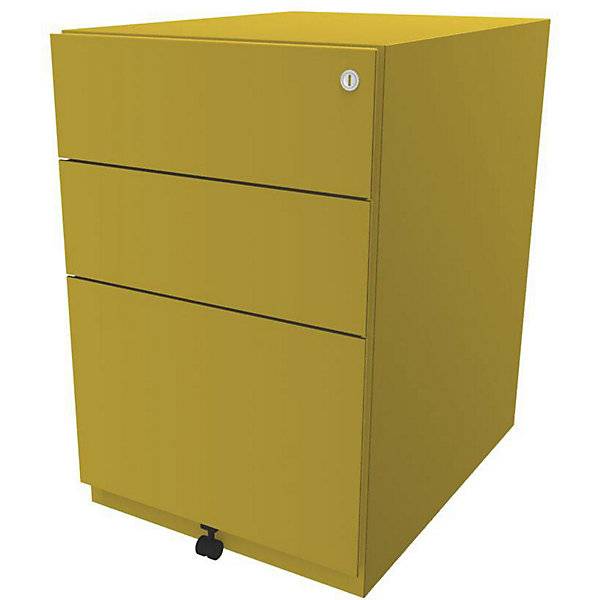 Rollcontainer Note™ mit 2 Universalschubladen 1 Hängeregistratur HxBxT 645 x 420 x 565 mm gelb. BISLEY 115376