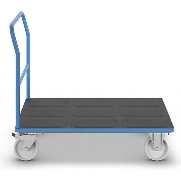 Plattformwagen mit Gitterwänden Rohrschiebebügel Polyamidreifen LxB 1250 x 800 mm lichtblau. TAKKT Industrial-3