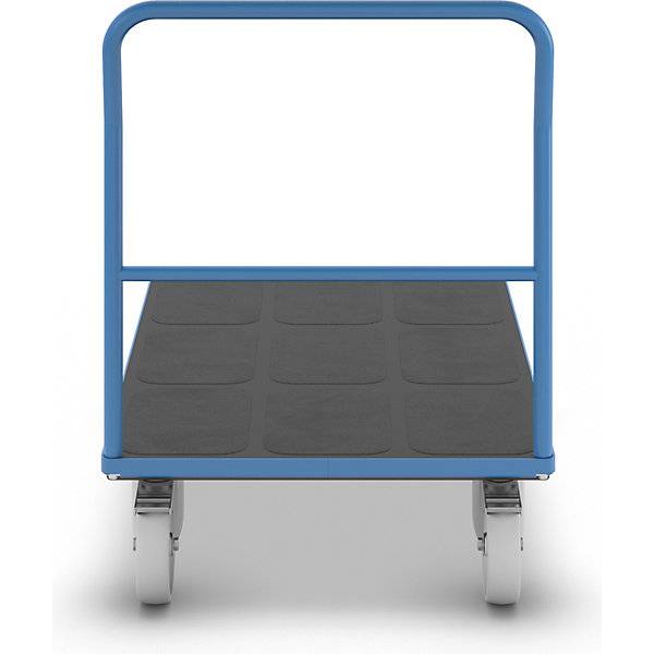 Plattformwagen mit Gitterwänden Rohrschiebebügel Polyamidreifen LxB 1250 x 800 mm lichtblau. TAKKT Industrial-4
