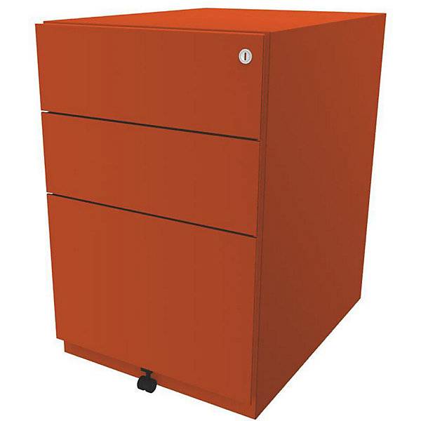 Rollcontainer Note™ mit 2 Universalschubladen 1 Hängeregistratur HxBxT 645 x 420 x 565 mm orange. BISLEY