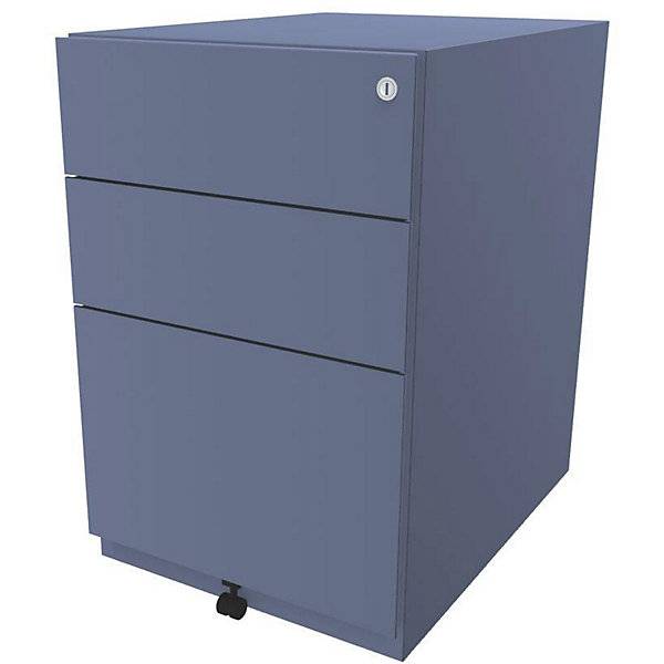 Rollcontainer Note™ mit 2 Universalschubladen 1 Hängeregistratur HxBxT 645 x 420 x 565 mm blau. BISLEY 115378