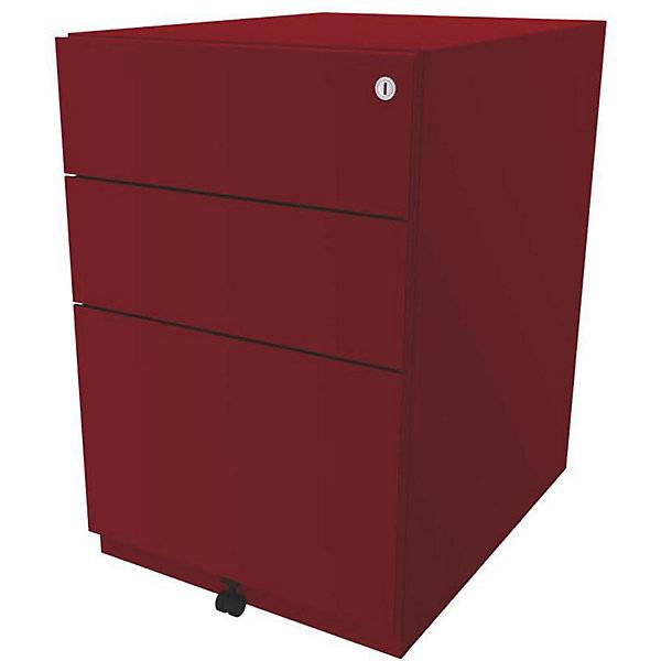 Rollcontainer Note™ mit 2 Universalschubladen 1 Hängeregistratur HxBxT 645 x 420 x 565 mm kardinalrot. BISLEY