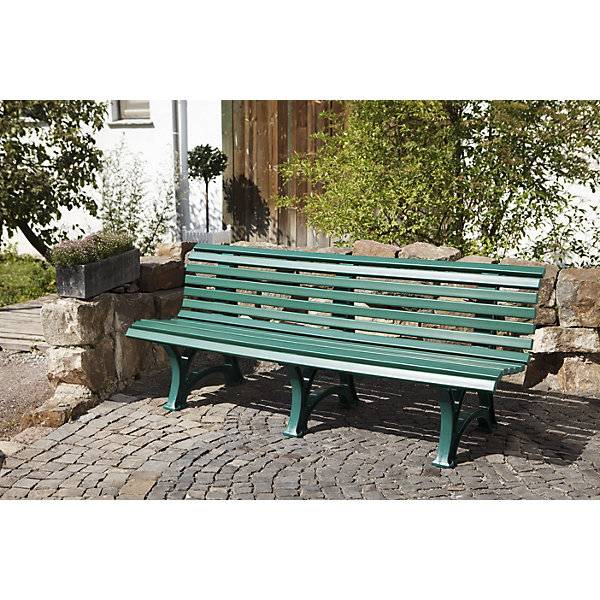 Parkbank aus Kunststoff mit 13 Leisten Breite 2000 mm moosgrün. Blome-Tillmann GmbH | Industriegebiet-2