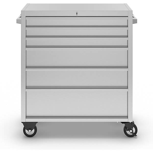 Edelstahl-Schubladenrollwagen 6 Schubladen mit Einzelarretierung HxBxT 1110 x 1056 x 470 mm. Simon Evers & CO.-4