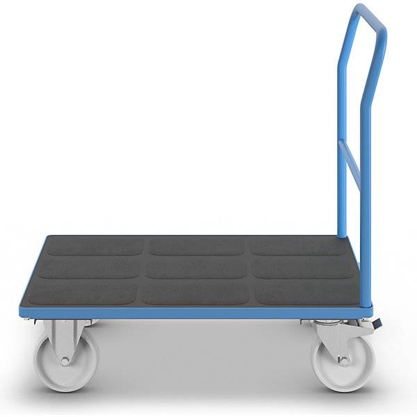 Plattformwagen mit Gitterwänden Rohrschiebebügel Polyamidreifen LxB 1050 x 700 mm lichtblau. TAKKT Industrial-3