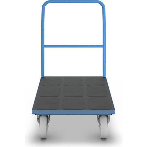 Plattformwagen mit Gitterwänden Rohrschiebebügel Polyamidreifen LxB 1050 x 700 mm lichtblau. TAKKT Industrial-4