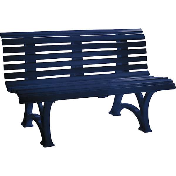 Parkbank aus Kunststoff mit 13 Leisten Breite 1500 mm stahlblau. Blome-Tillmann GmbH | Industriegebiet-0