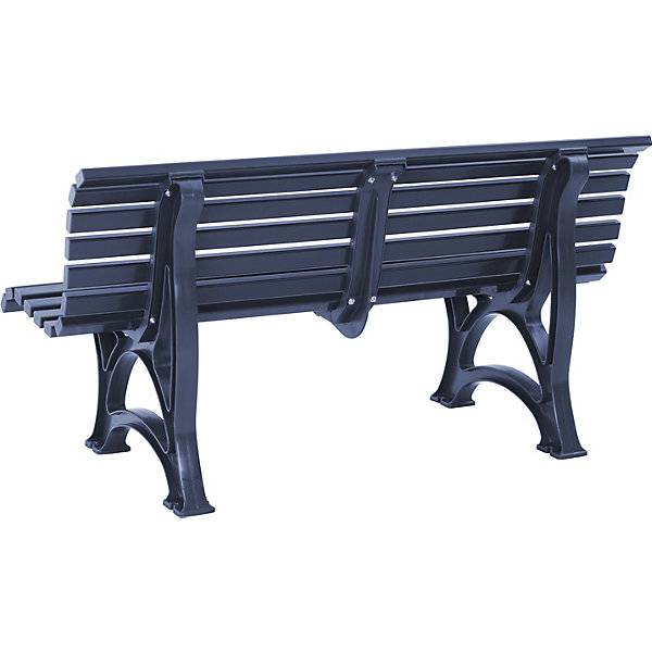 Parkbank aus Kunststoff mit 13 Leisten Breite 1500 mm stahlblau. Blome-Tillmann GmbH | Industriegebiet-2