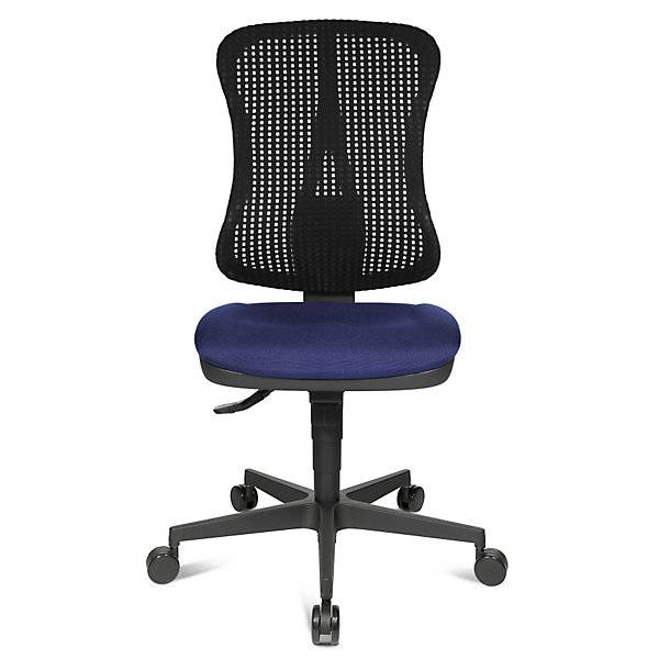 Bürostuhl Muldensitz ohne Armlehnen Sitz blau Netz-Rücken schwarz. Topstar GmbH 11510349