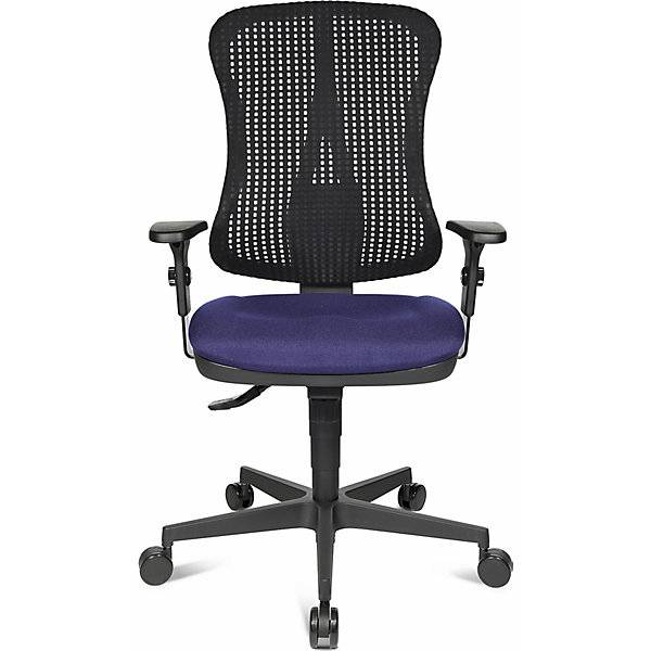 Bürostuhl Muldensitz ohne Armlehnen Sitz blau Netz-Rücken schwarz. Topstar GmbH 11510349-1