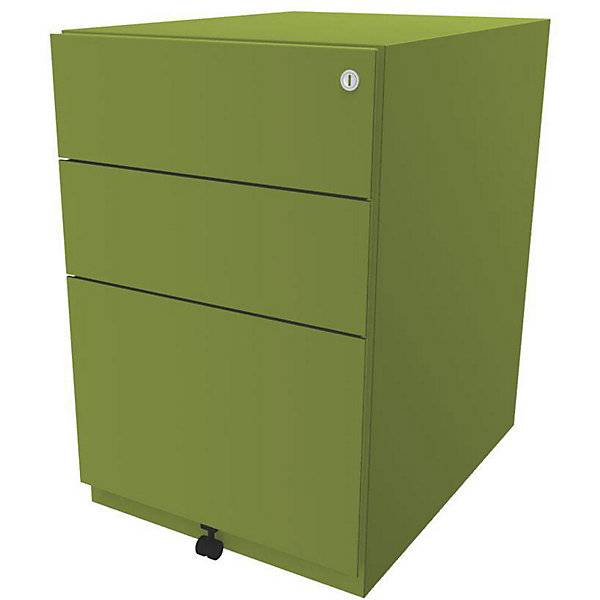 Rollcontainer Note™ mit 2 Universalschubladen 1 Hängeregistratur HxBxT 645 x 420 x 565 mm grün. BISLEY 115949