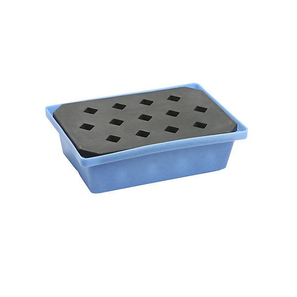PE-Kleingebinde- und Palettenwanne LxBxH 600 x 400 x 170 mm Auffangvolumen 20 l mit PE-Gitterrost. Emtez GmbH-0