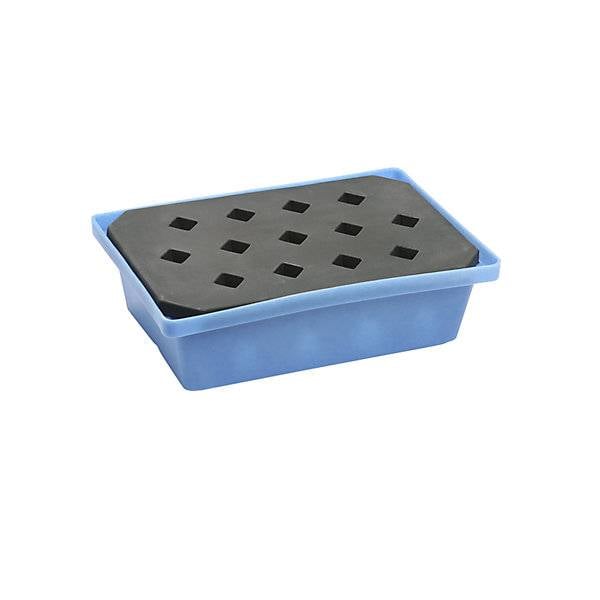PE-Kleingebinde- und Palettenwanne LxBxH 600 x 400 x 170 mm Auffangvolumen 20 l mit PE-Gitterrost. Emtez GmbH