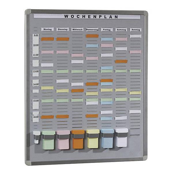 T-Card Systemtafel Hartschaum-Trägerplatte grau BxH 656 x 608 mm mit 35 Fächern und 7 Reihen. Eichner