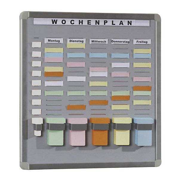 T-Card Systemtafel Hartschaum-Trägerplatte grau BxH 656 x 532 mm mit 35 Fächern und 6 Reihen. Eichner-0
