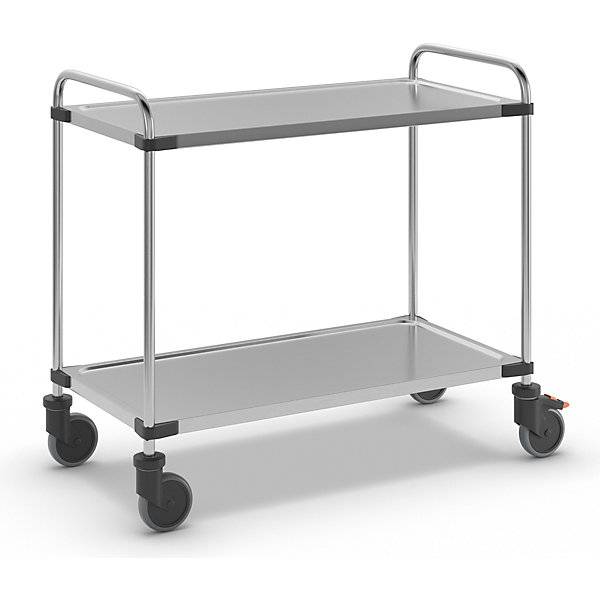 Servierwagen aus Edelstahl mit 2 Etagen LxBxH 1070 x 570 x 950 mm unmontiert. RieberGmbH & CO. KG 11919849-0