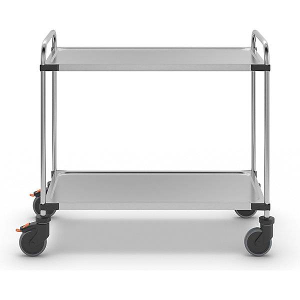 Servierwagen aus Edelstahl mit 2 Etagen LxBxH 1070 x 570 x 950 mm unmontiert. RieberGmbH & CO. KG 11919849-3