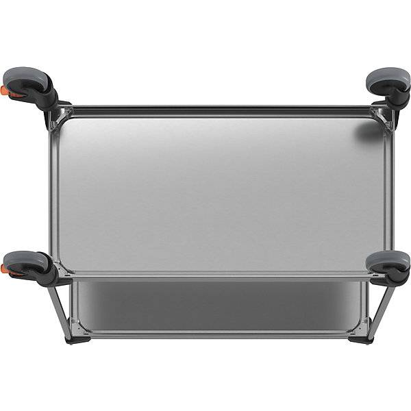 Servierwagen aus Edelstahl mit 2 Etagen LxBxH 1070 x 570 x 950 mm unmontiert. RieberGmbH & CO. KG 11919849-4