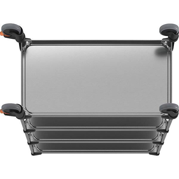 Servierwagen aus Edelstahl mit 4 Etagen LxBxH 1070 x 570 x 1260 mm montiert. RieberGmbH & CO. KG 11920549-4