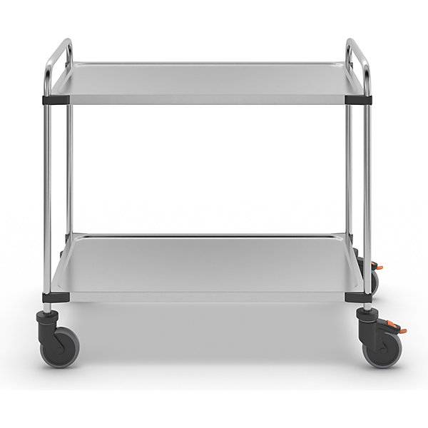 Servierwagen aus Edelstahl mit 2 Etagen LxBxH 1070 x 670 x 950 mm montiert. RieberGmbH & CO. KG 11920649-1