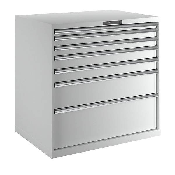 Schubladenschrank 7 Schubladen BxTxH 1023 x 725 x 1000 mm lichtgrau. Lista GmbH 11704749-0