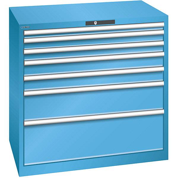Schubladenschrank 7 Schubladen BxTxH 1023 x 725 x 1000 mm grau metallic / lichtgrau. Lista GmbH 11705049-1