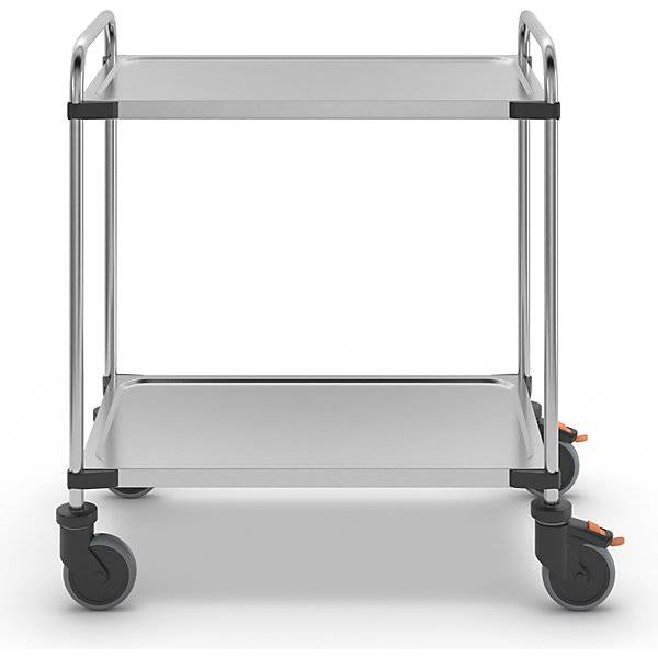 Servierwagen aus Edelstahl mit 2 Etagen LxBxH 870 x 570 x 950 mm montiert. RieberGmbH & CO. KG 11919449-1