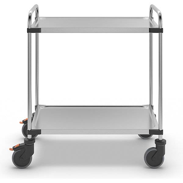 Servierwagen aus Edelstahl mit 2 Etagen LxBxH 870 x 570 x 950 mm montiert. RieberGmbH & CO. KG 11919449-3