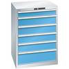 Schubladenschrank Stahlblech HxB 1000 x 717 mm 6 Schubladen lichtgrau / lichtblau. Lista GmbH 11671349