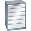 Schubladenschrank Stahlblech HxB 1000 x 717 mm 6 Schubladen grau metallic / lichtgrau. Lista GmbH 11671449