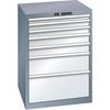 Schubladenschrank Stahlblech HxB 1000 x 717 mm 7 Schubladen grau metallic / lichtgrau. Lista GmbH 11671649