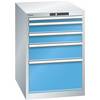 Schubladenschrank Stahlblech HxB 800 x 564 mm 5 Schubladen lichtgrau / lichtblau. Lista GmbH 11663649