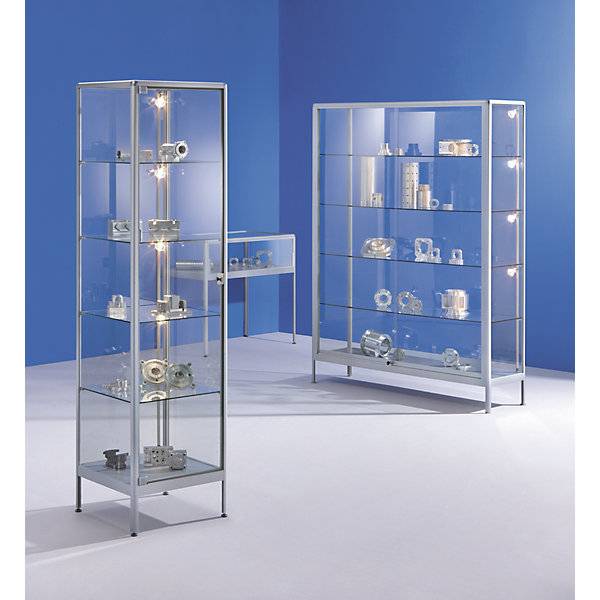 Vitrine Ausführung Schrankvitrine Breite 1500 mm 2 Schiebetüren schwer entflammbar. TAKKT Industrial &-1