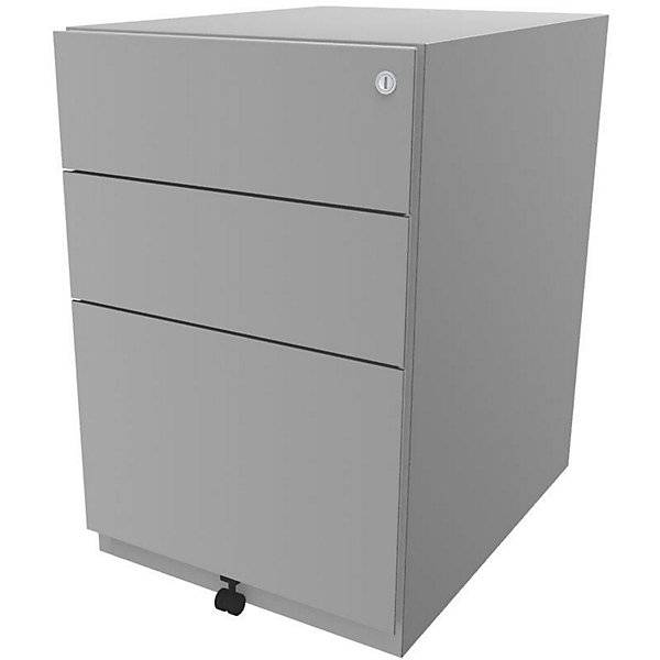 Rollcontainer Note™ mit 2 Universalschubladen 1 Hängeregistratur HxBxT 645 x 420 x 565 mm lichtgrau. BISLEY