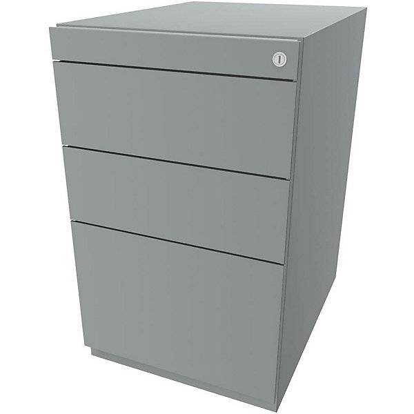Standcontainer Note™ mit 2 Universalschubladen 1 Hängeregistratur ohne Top Tiefe 565 mm silber. BISLEY