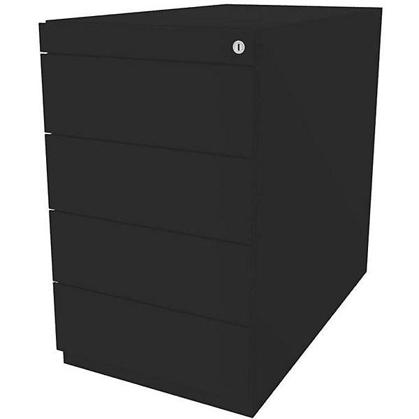 Standcontainer Note™ mit 4 Universalschubladen Tiefe 775 mm schwarz. BISLEY 115900 49