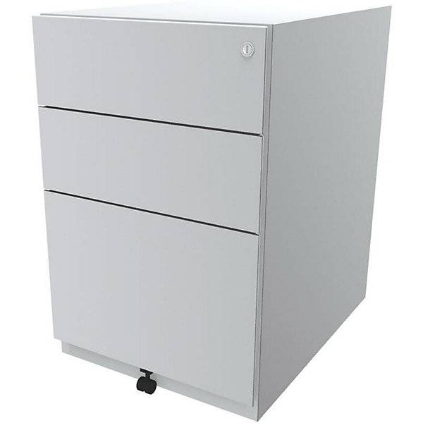 Rollcontainer Note™ mit 2 Universalschubladen 1 Hängeregistratur HxBxT 645 x 420 x 565 mm verkehrsweiß. Bisley