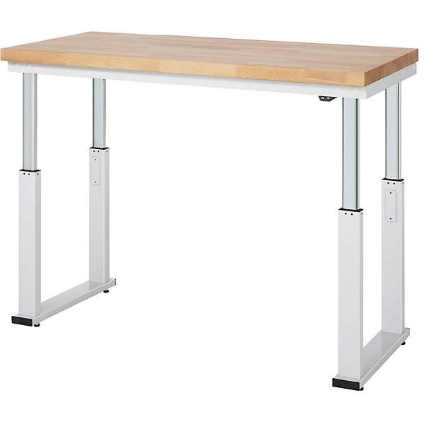 Arbeitstisch elektrisch höhenverstellbar - Tragkraft 600 kg Höhe 740 - 1140 mm Buchenplatte massiv BxT 1500 x-1