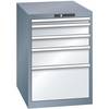 Schubladenschrank Stahlblech HxB 800 x 564 mm 5 Schubladen grau metallic / lichtgrau. Lista GmbH 11663849