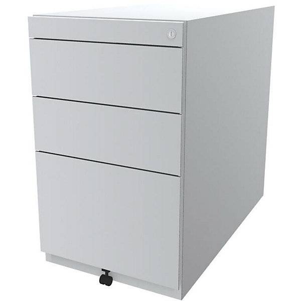 Standcontainer Note™ mit 2 Universalschubladen 1 Hängeregistratur ohne Top Tiefe 775 mm verkehrsweiß. Bisley