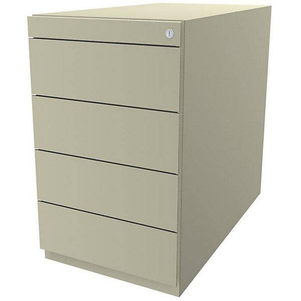 Standcontainer Note™ mit 4 Universalschubladen Tiefe 775 mm hellelfenbein. BISLEY 115474 49
