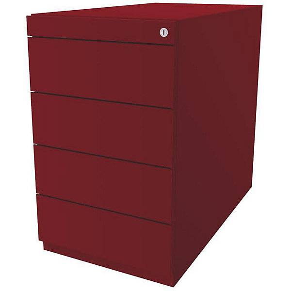 Standcontainer Note™ mit 4 Universalschubladen Tiefe 775 mm kardinalrot. BISLEY 115475 49