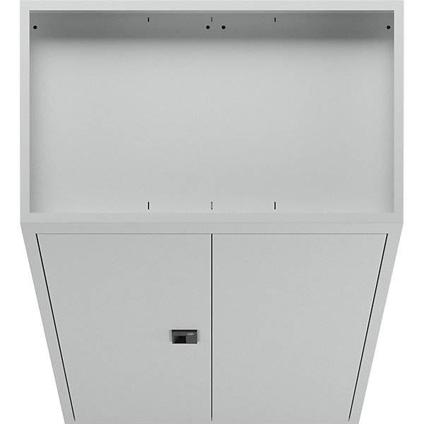 Flügeltürenschrank HxBxT 1950 x 1000 x 580 mm Leergehäuse mit 10 Fachböden lichtgrau. Lista GmbH 11679649-3