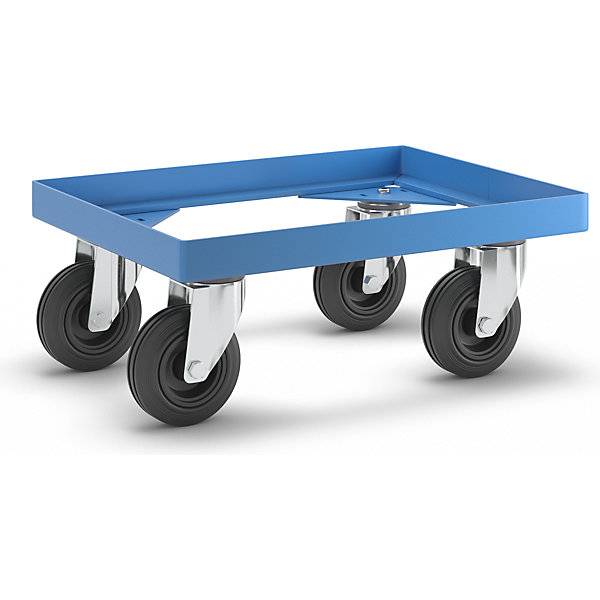 Fahrgestell aus Stahl mit Vollgummireifen Tragfähigkeit 250 kg Ladefläche 410 x 310 mm. TAKKT Industrial &
