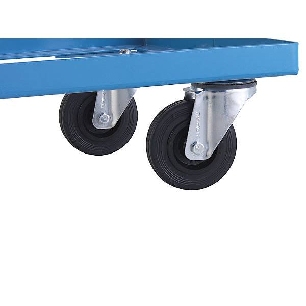 Fahrgestell aus Stahl mit Vollgummireifen Tragfähigkeit 250 kg Ladefläche 410 x 310 mm. TAKKT Industrial &-1