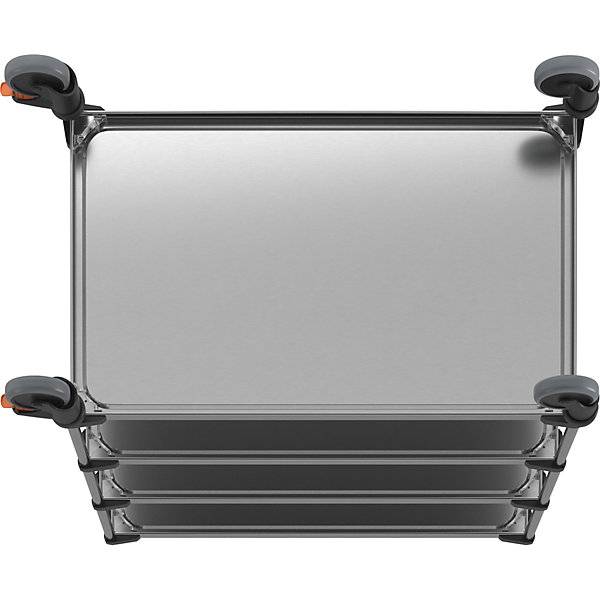 Servierwagen aus Edelstahl mit 4 Etagen LxBxH 1070 x 670 x 1260 mm montiert. RieberGmbH & CO. KG 11920849-2